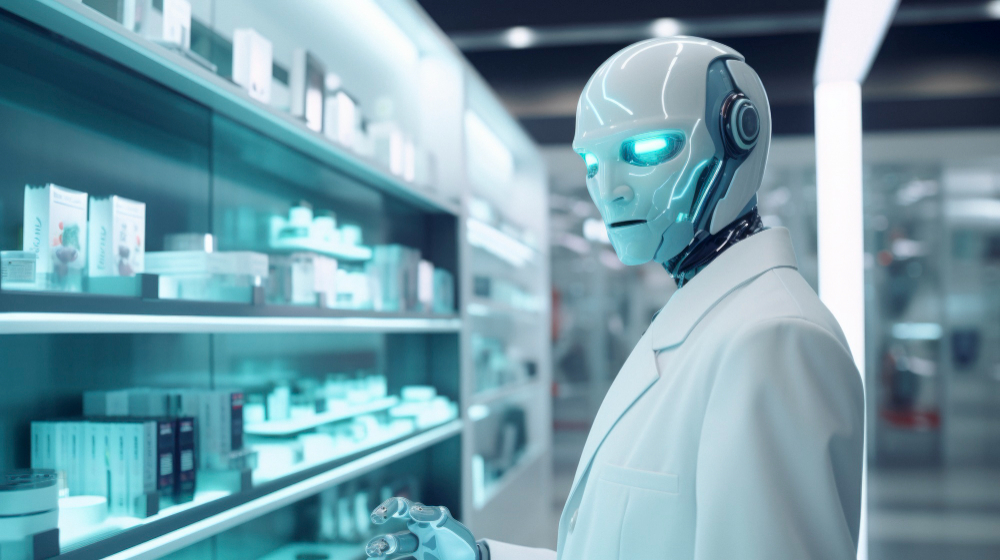 Robot working in the pharmaceutical field instead of humans